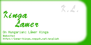 kinga lamer business card