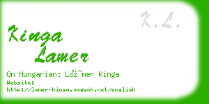 kinga lamer business card